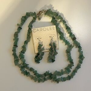 Carolee “Luck” Aventurine Necklace and Earring Set